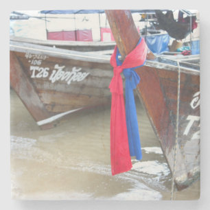 Boats On The Beach Phi Phi Islands, Thailand Stone Coaster