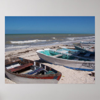 Boats on the Beach Poster