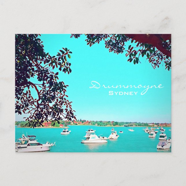 Boats on the harbour Drummoyne Sydney travel Postcard (Front)