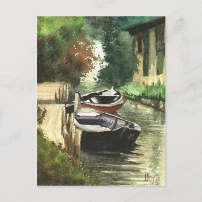Boats on the River Postcard (Front)