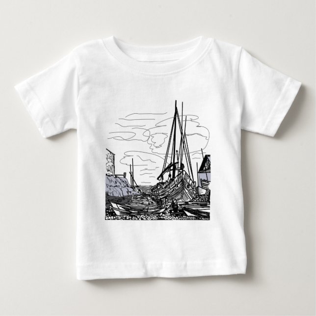boats on the sea baby T-Shirt (Front)