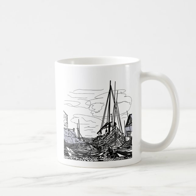 boats on the sea coffee mug (Right)