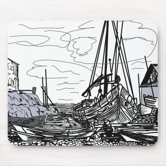 boats on the sea mouse pad (Front)