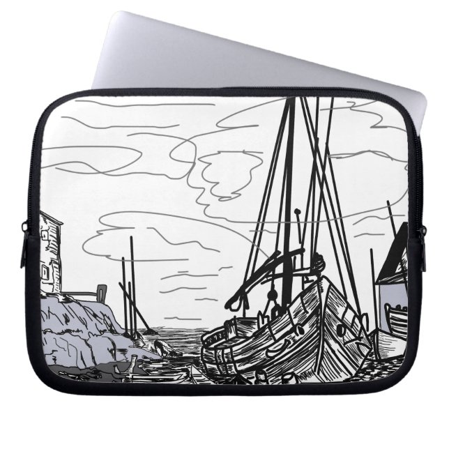 boats on the water laptop sleeve (Front)