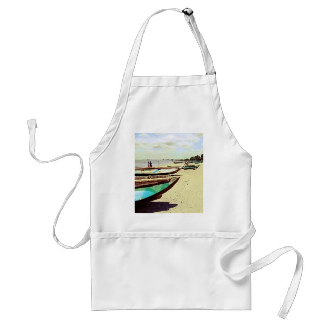 Boats on Tropical Beach Standard Apron (Front)
