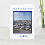 Boats Personalised Grandson Birthday Card<br><div class="desc">Greeting card boats grandson birthday card. Customise this birthday card with any text then have it printed and sent to you or instantly download it to your mobile device. Should you require any help with customising then contact us through the link on this page. Boats design personalised grandson birthday card...</div>