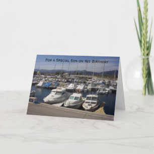 Boats Personalised Son Birthday Card