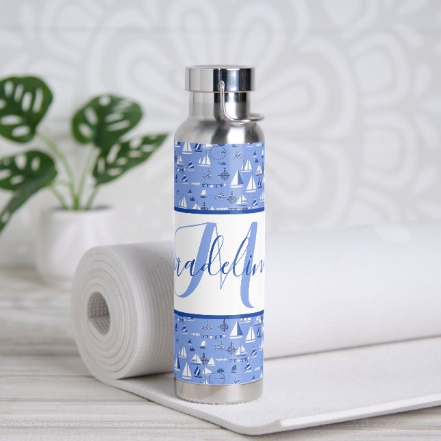 Boats personalised  water bottle (Yoga)