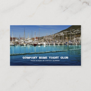 Boats sailing yacht club in harbour business business card