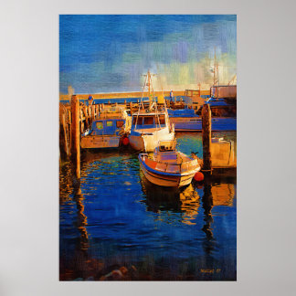 Boats, Sunset, Morro Bay, Calif Poster