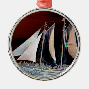 Boats under Sail Metal Tree Decoration