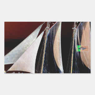 Boats under Sail Rectangular Sticker