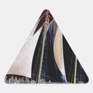 Boats under Sail Triangle Sticker