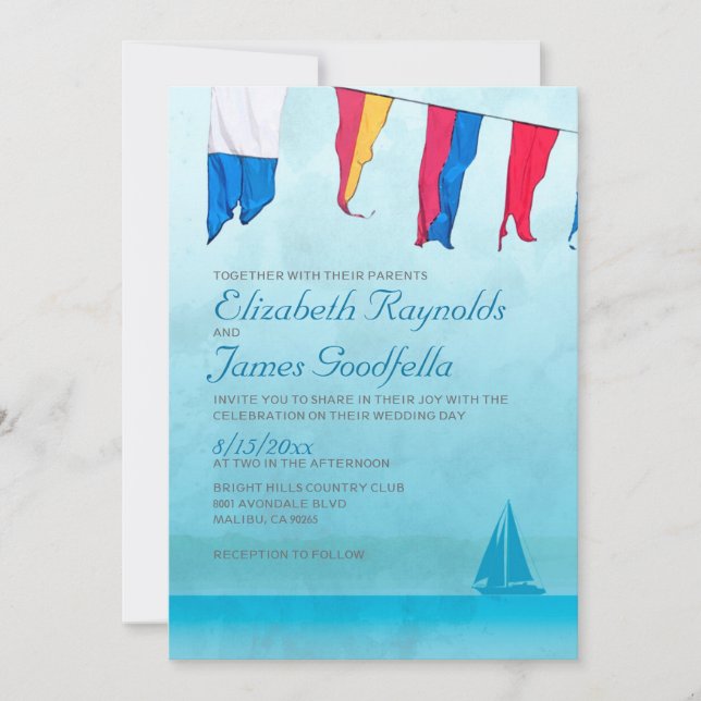 Boats Wedding Invitations (Front)