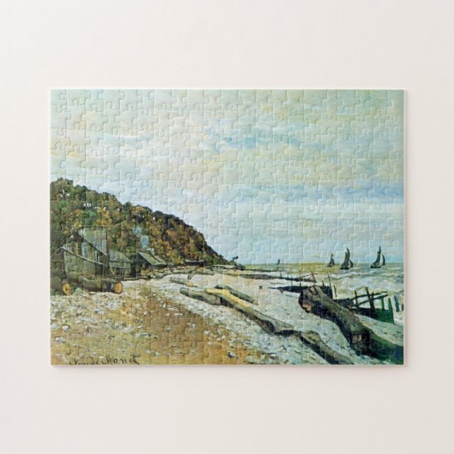 Boatyard Near Honfleur Monet Fine Art Jigsaw Puzzle (Horizontal)