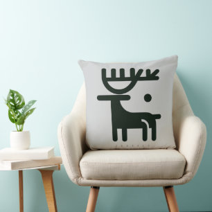 BOAZ Minimalist Nordic Reindeer grey Cushion