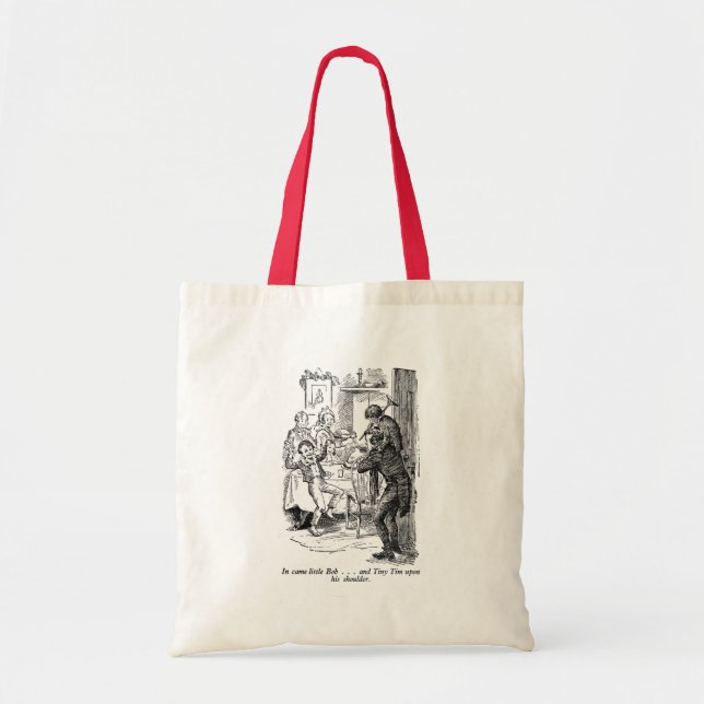Bob and Tiny Tim (with text) Tote Bag (Front)