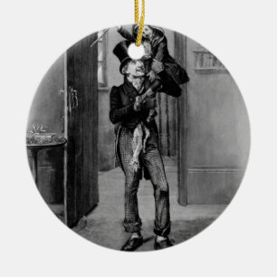 Bob Cratchit and Tiny Tim. Ceramic Tree Decoration