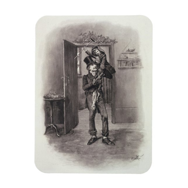 Bob Cratchit and Tiny Tim, from 'Charles Dickens: Magnet (Vertical)