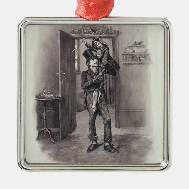 Bob Cratchit and Tiny Tim, from 'Charles Dickens: Metal Tree Decoration (Front)