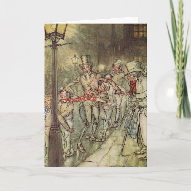 Bob Cratchit went down a slide on Cornhill Holiday Card (Front)