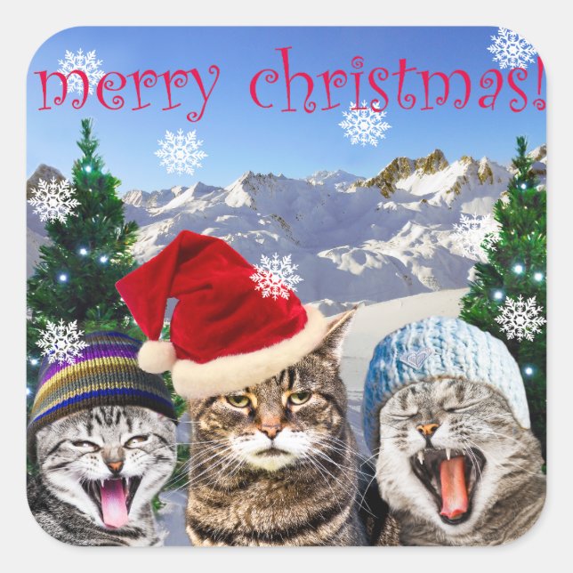 "Bob Humbug" Cat Theme Christmas Sticker (Front)