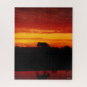 Bob Langrish   Arab Horse Grazing at Sunset Jigsaw Puzzle