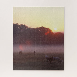 Bob Langrish   Arab Horses Grazing at Sunrise Jigsaw Puzzle