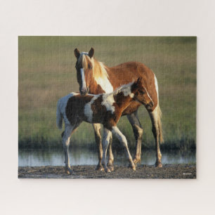 Bob Langrish Chincoteague Mare and Foal Standing Jigsaw Puzzle