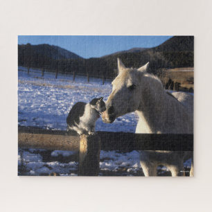 Bob Langrish   Horse and Cat In the Snow Jigsaw Puzzle