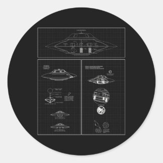 Bob Lazar Sport Model Uap Blueprint Classic Round Sticker