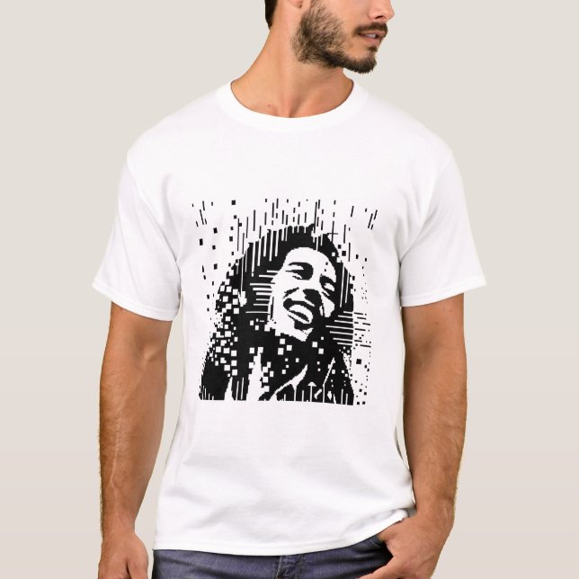 Bob Marley Pixel Square T-Shirt (Front)