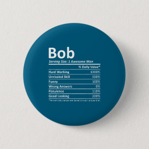 Bob Nutrition Funny Birthday D Name Gif  6 Cm Round Badge