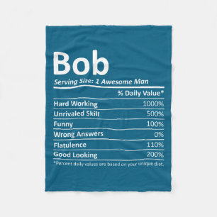 Bob Nutrition Funny Birthday D Name Gif Fleece Blanket