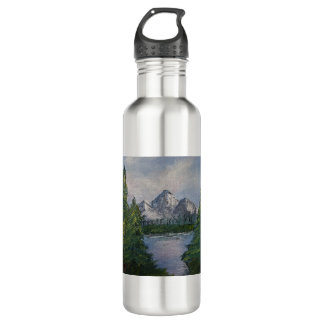 Bob Ross Style Painting #2 710 Ml Water Bottle