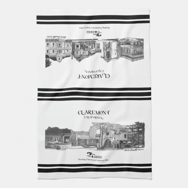 Bob Smith Claremont Collection - 2 collages Tea Towel (Vertical)