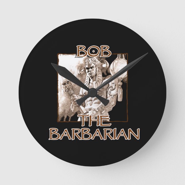 Bob, The Barbarian Round Clock (Front)