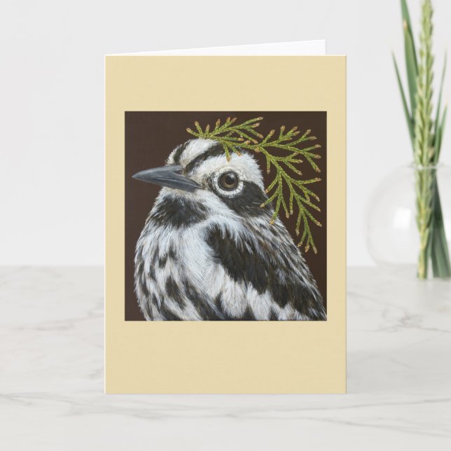 Bob the black and white warbler card (Front)
