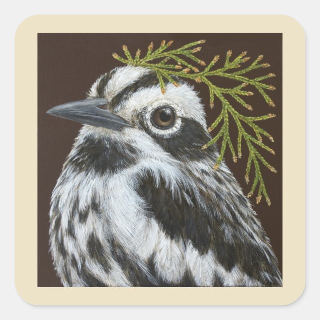 Bob the black and white warbler stickers (Front)