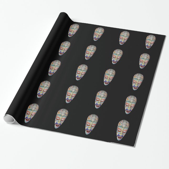 Bob, Why the Long Face? Mosaic Mask Wrapping Paper (Unrolled)