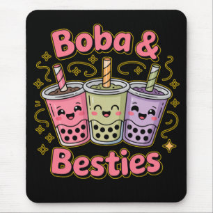BOBA & Besties Vibes – Perfect for Boba Tea Lovers Mouse Pad