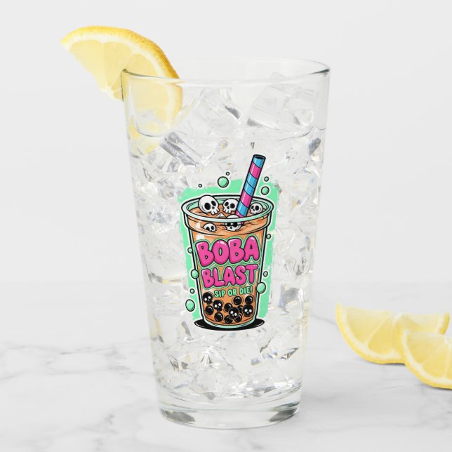Boba Blast – Sip or Die! Glass Cup (Front Ice)
