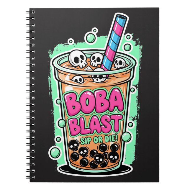 Boba Blast – Sip or Die!  Notebook (Front)
