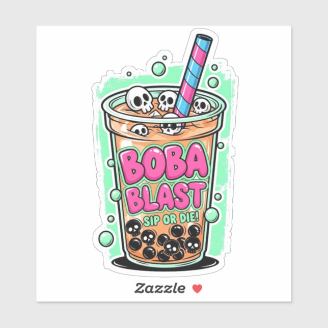 Boba Blast – Sip or Die! Vinyl Sticker (Sheet)