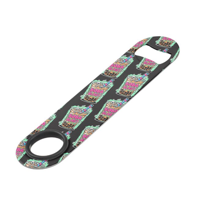 Boba Blast – Stainless Steel Bottle Opener (Front Angled)