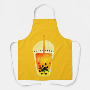 Boba Bubble tea art illustration Apron
