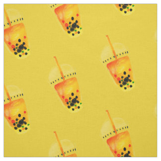 Boba Bubble tea art illustration Fabric