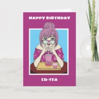 Boba Bubble Tea Birthday Card For A Girl