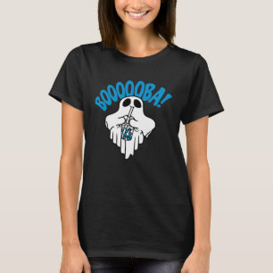Boba Bubble Tea drinking Ghost  Boooooba Cool Hall T-Shirt