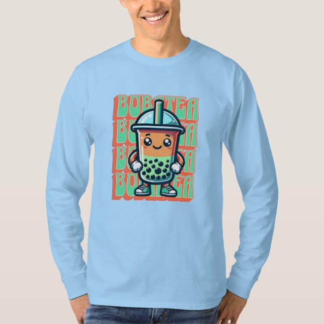 Boba Bubble Tea Kawaii Cute Cartoon T-Shirt (Front)